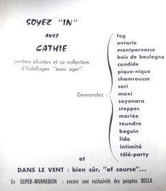 liste des tenues au dos des boîtes